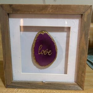 Purple and Gold Framed Shadowbox Love Accent
